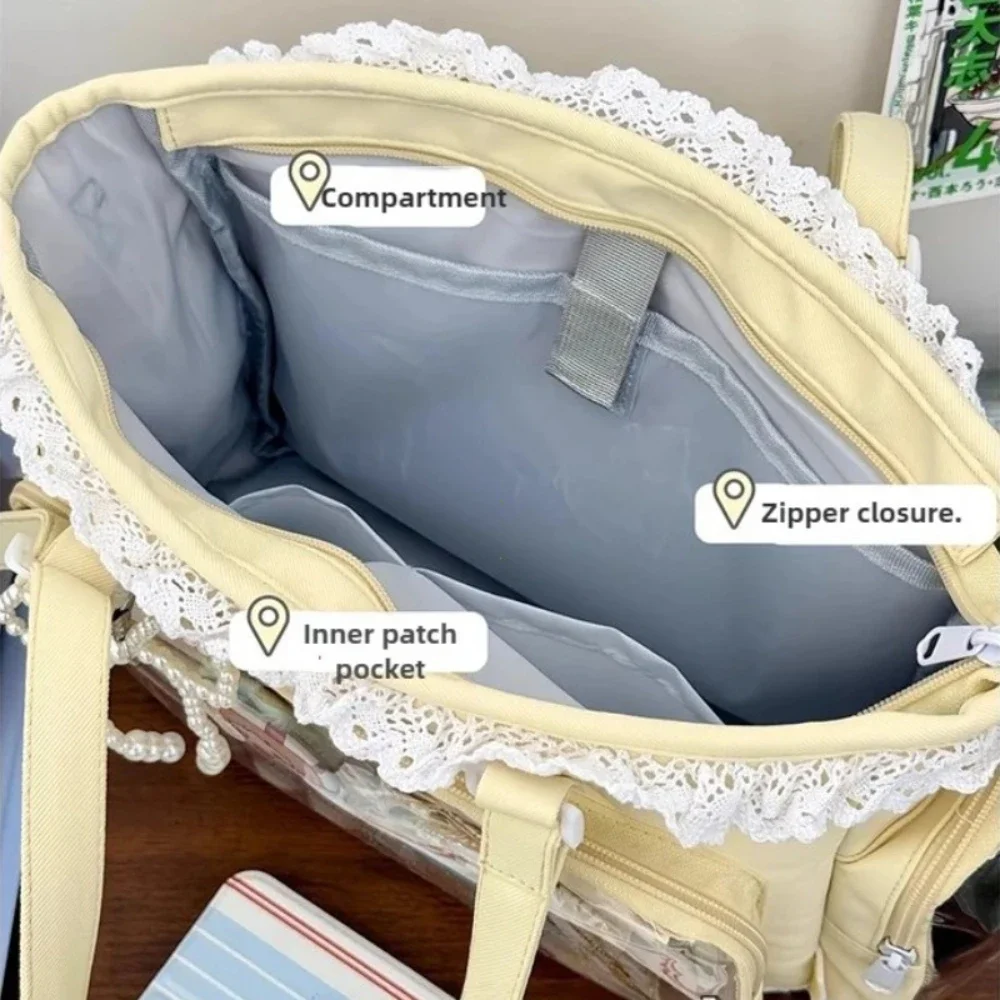 Ballet Girls Large Capacity Kawaii Itabag Japanese Transparent JK Shoulder Crossbody Bags Gift For Friends Teenage School Bags