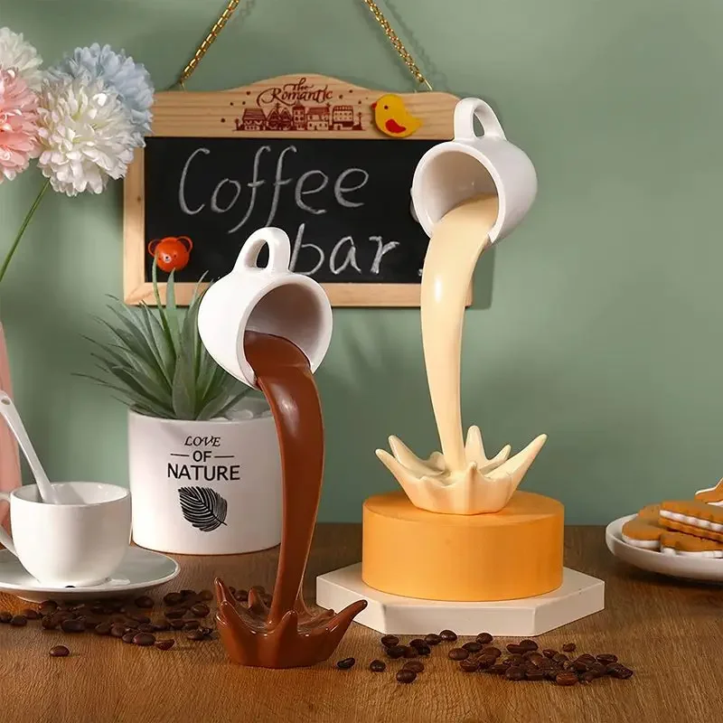 Floating Spilling Coffee Cup Sculpture 2