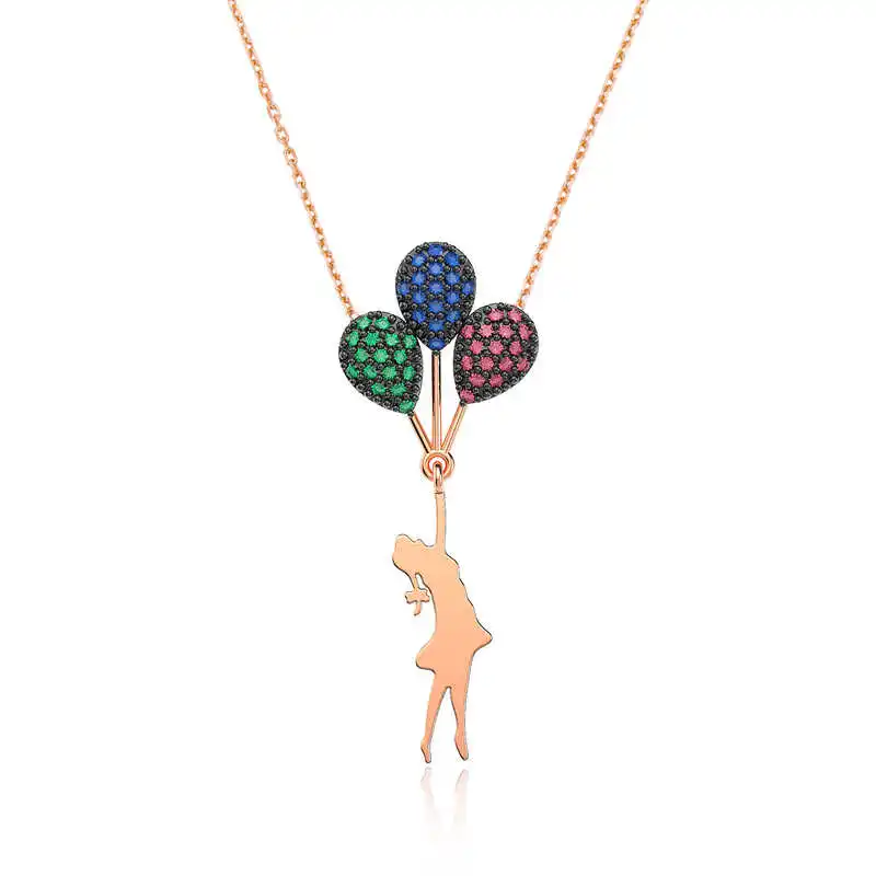 

Tevuli 925 Sterling Silver Colorful Air Bubble Girl Necklace