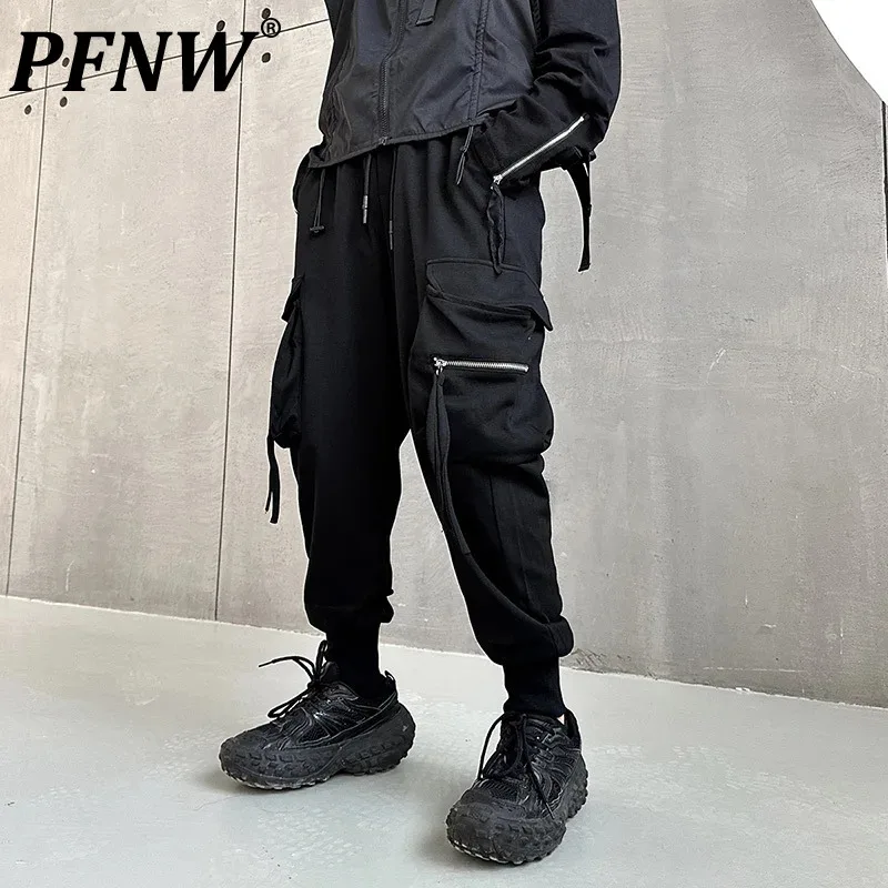 

PFNW Men's Autumn Tide Punk Cargo Pants Tactical Pockets Darkwear Chic Japanese Niche Style Techwear Overalls Fashion 12Z5111