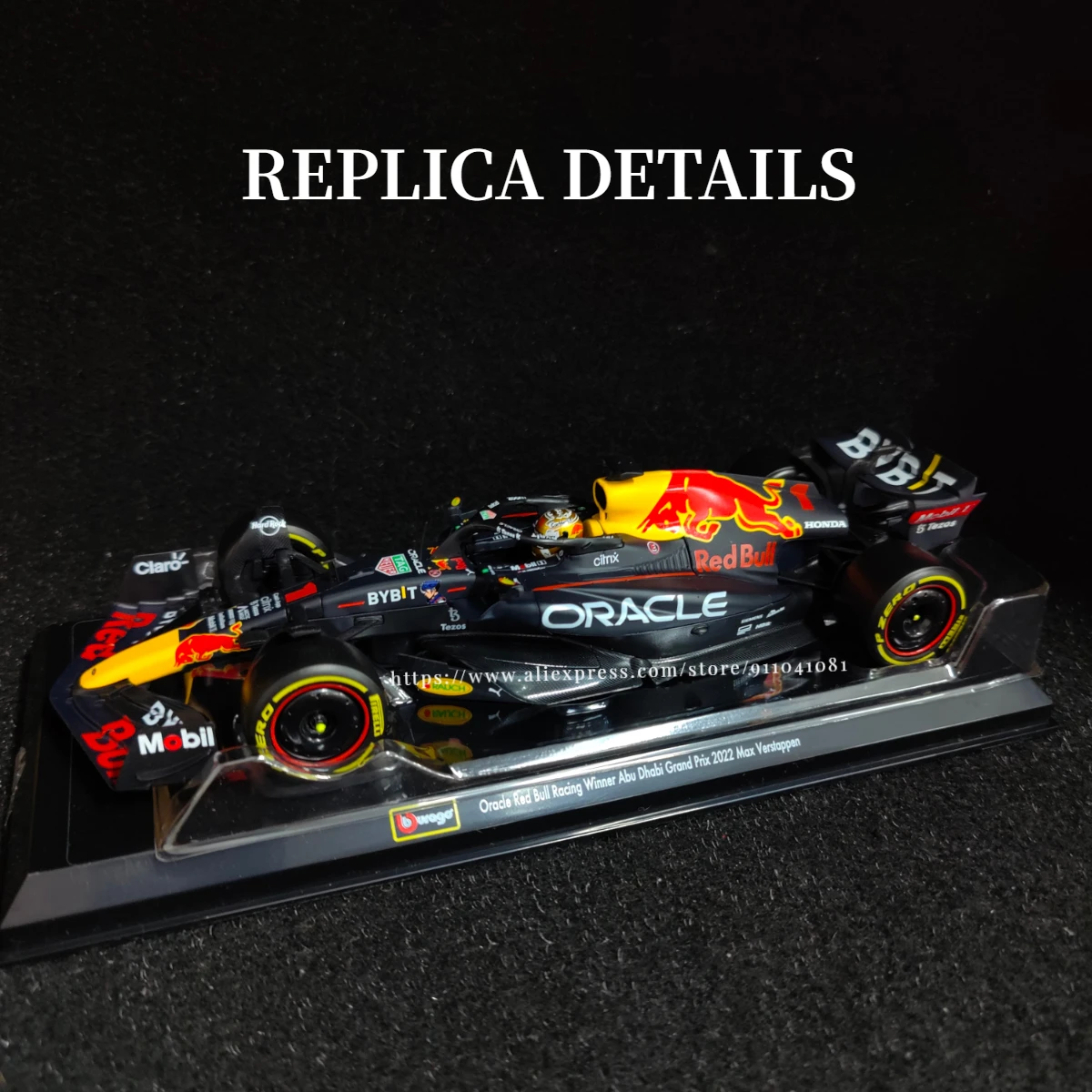 Bburago 1/24 2022 New F1 RB18#1 for Verstappen Champion Racing Compatible  with Red Bull 1:24 Static Alloy Car Die Cast Model Collectible Gift, Black