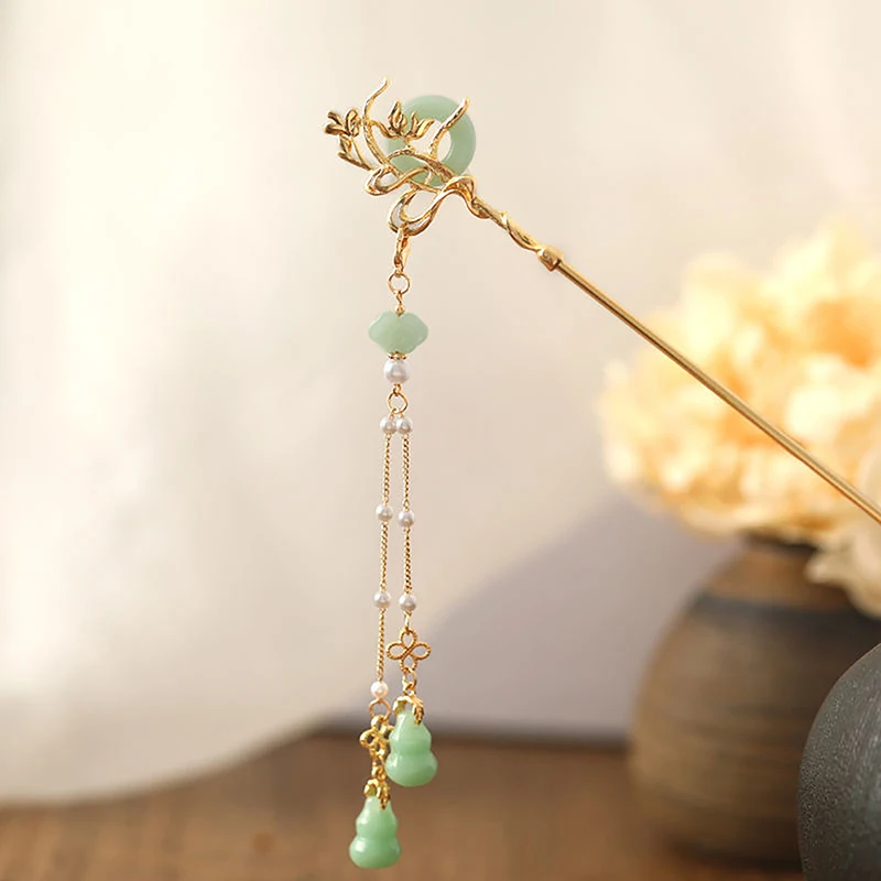 Blumen form Mond Perle Fransen Haarnadel Scheibe Haars tift Haar Essstäbchen Frauen Mode chinesischen Schmuck Zubehör Geschenk
