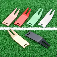 Aluminum Bent Golf Divot Repair Tool Fork Prongs For Putting Green Pitch Lawn Maintenance/Groove Clean/Mark Ball Training Aids 2