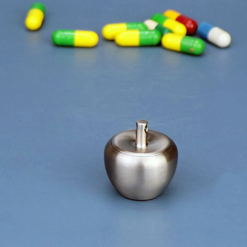 Portapillole per medicinali impermeabile in acciaio inossidabile Mini portapillole per mele contenitore per capsule di vitamine per compresse strumento di pronto soccorso all'aperto