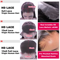 Queen Hair Real HD Lace Wig Raw Human Hair 13x4 13x6 FULL Frontal 5x5 6x6 7x7 Closure HD Melt Skin Lace Wig Straight / Body Wave 6