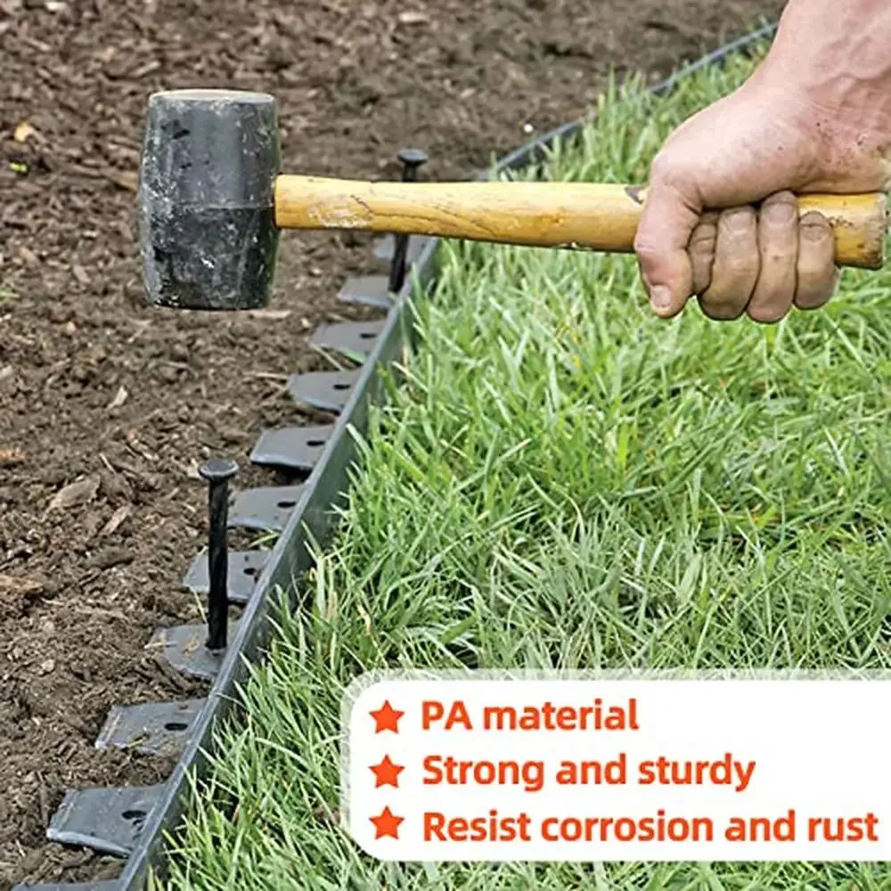 Plastic Landscape Edging Anchoring Stakes 200ct 8-Inch Garden Lawn Yard Spikes Paver Weed Barrier Tent Fixing Spiral Design