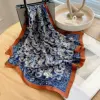 Retro Style Paisley Houndstooth Printed Square Scarf Soft Satin Thin Smooth Neck Scarf Sunscreen Headscarf For Women Head Wrap 2