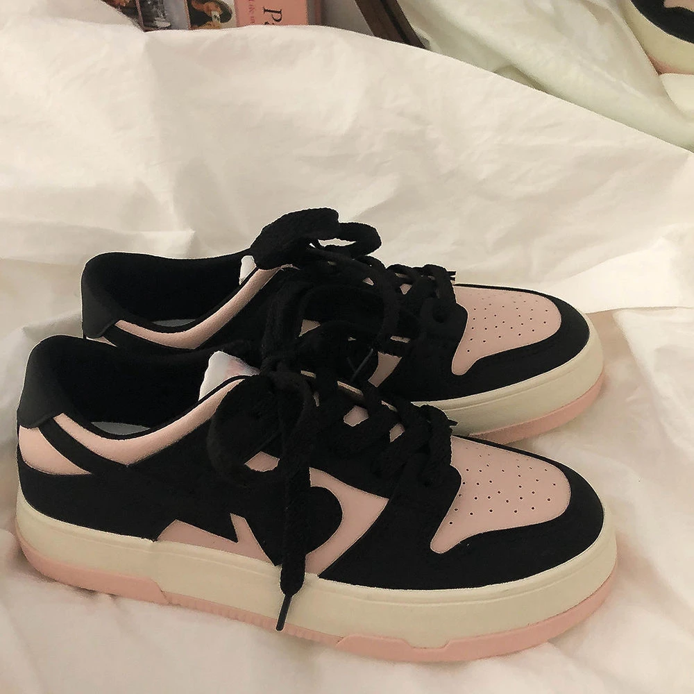 2022 Pink Patchwork Zapatillas Mujer Fashion Heart Spring Hot Sale Woman Vulcanize Shoes Casual Outside Students Sports Shoes