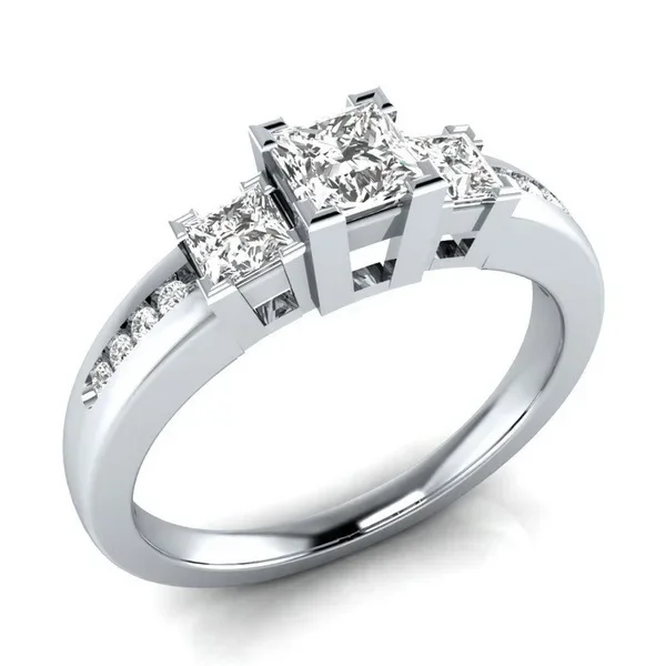 

100% Real S925 Sterling Silver Diamond Ring for Women White Topaz Gemstone Bizuteria Silver 925 Jewelry Anillos De Wedding Rings