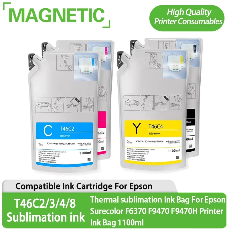 

1 комплект/T46C2, T46C3, T46C3, T46C8, фотоэлемент для Epson Surecolor F6370, F9470, F9470H, сумка для чернил принтера 1100 мл