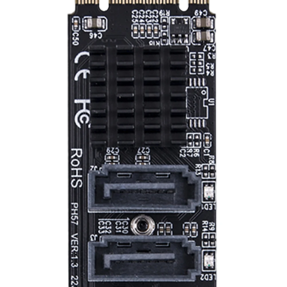 Mkey Pci-e Riser Card M.2 para Sata 3.0 Conversor Nvme para Sata 3.0 Adaptador 6gpbs Suporte a Função pm M.2 - Imagem 2