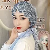 Luxury Hats For Women Lace Embroidery Arab Hijab Muslim Beading Head Scarf Wedding Headwrap Dubai Islamic Headcover Tassel Cap 6