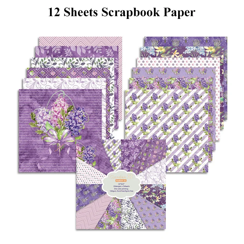 12-Inch Scrapbook Paper Pad - 12 Sheets for DIY Crafts, Card Making, and Art Projects