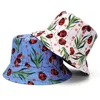 2022 Fashion Women's Floral Insect Print Bucket Hat Outdoor Travel Vacation Sunshade Fisherman Hat 1