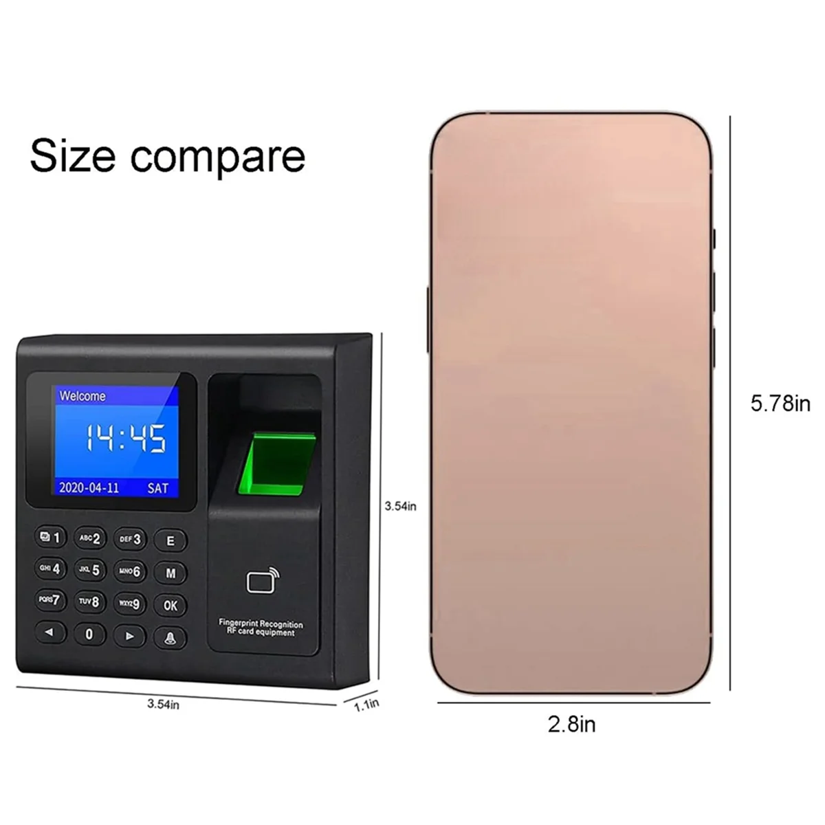 출근 기계 지문 암호 시간 시계, 직원 손가락 스캔, RFID 및 PIN 펀칭, 1 개