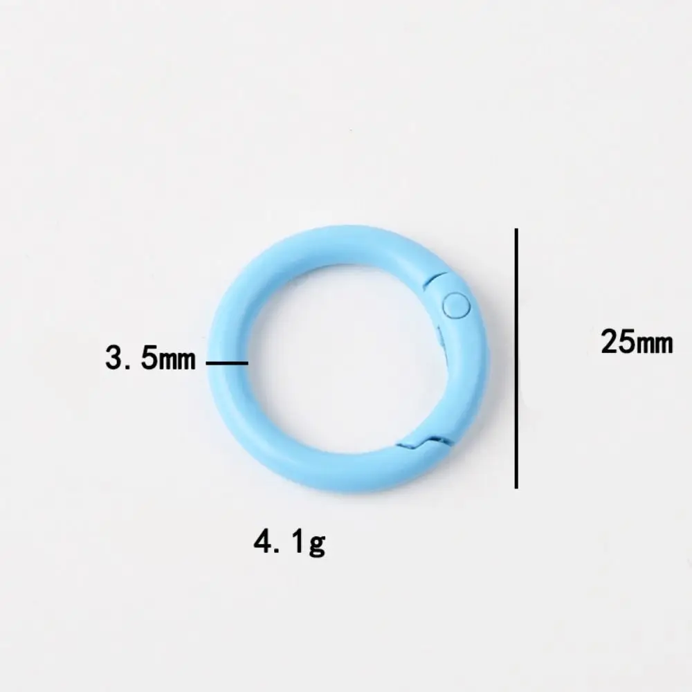 5 Pcs DIY 25mm O Ring Keychain Clips Colorful Metal Openable Round Carabiner Durable Spring Clasp Jewelry 6