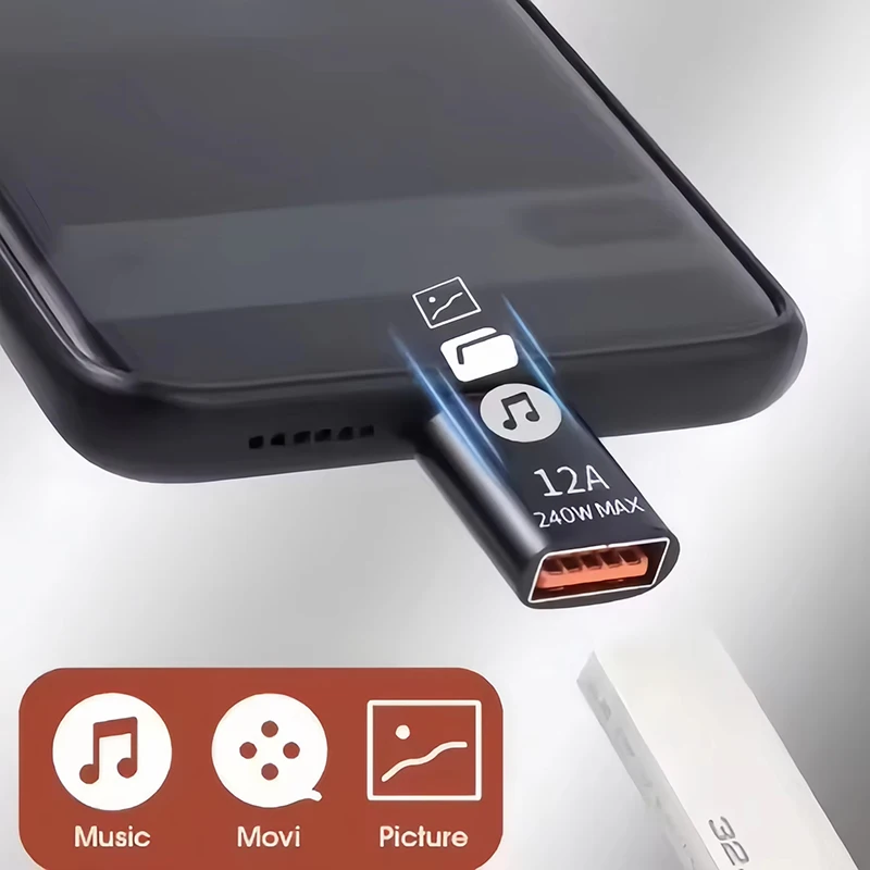 Universal USB 3.0 to Type C LED Adapter - USB C Male to USB A Female Connector