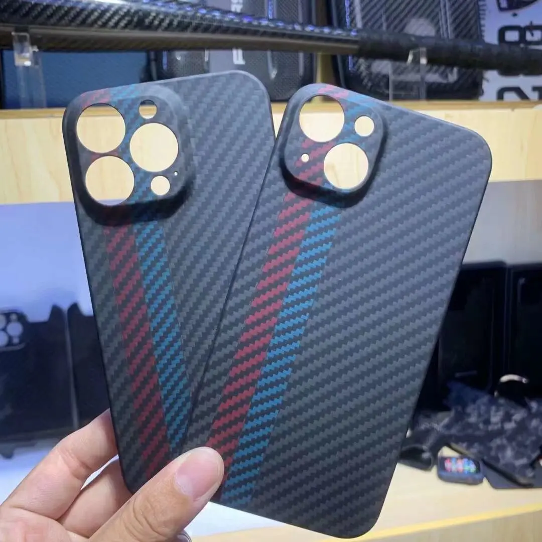 

Colorblock Carbon Fiber Phone Case for Apple IPhone 13 13mini 13Pro 13Pro MAx Aramid Fiber Cover Fine Hole Phone Accessories