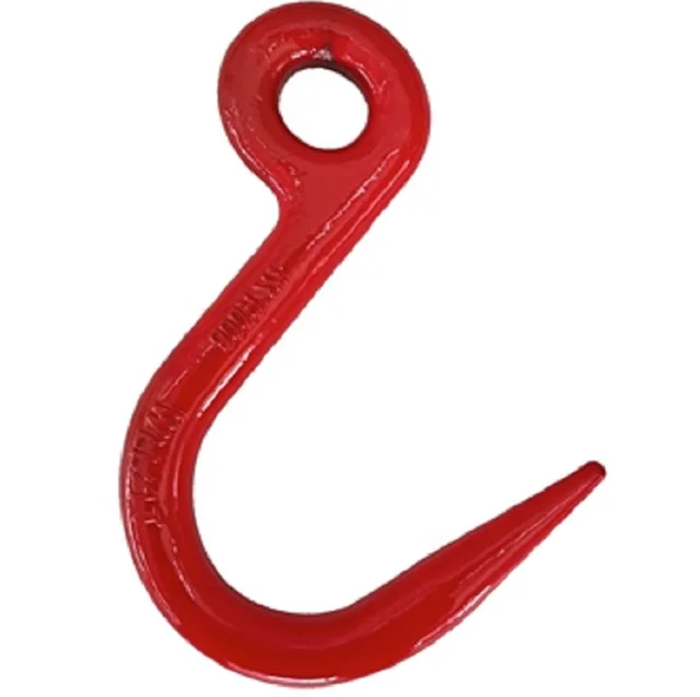 1Ton clevis type eye steel pipe lifting hook rebar sharp pointed mouth hook  industrial grade lifting rigging hardware forged