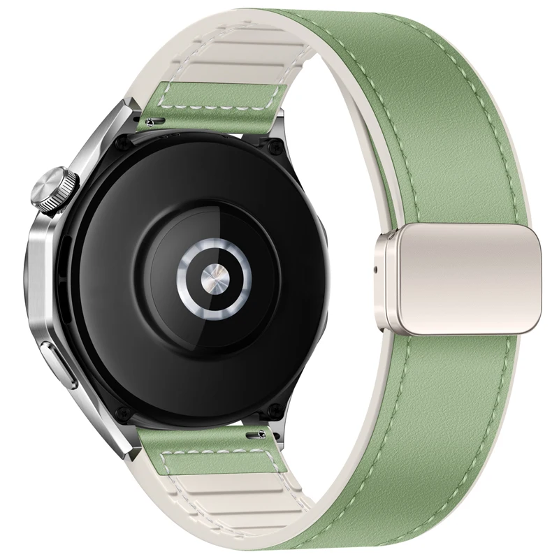 Leather and Silicone Comfort Strap - 22/20mm Adjustable Bracelet Band Accessory