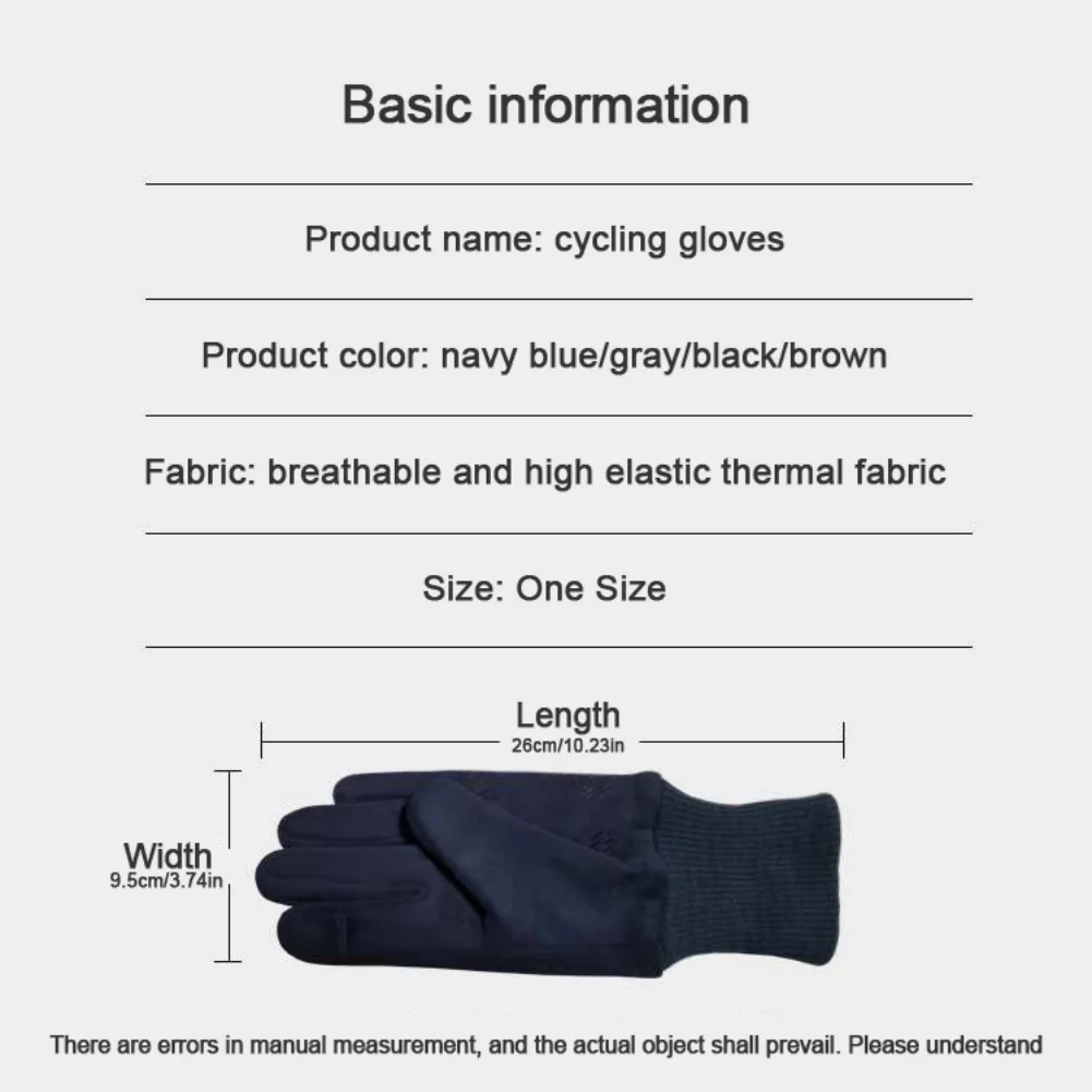 Pair Winter Cycling Gloves Bicycle Touchscreen Full Finger Glove