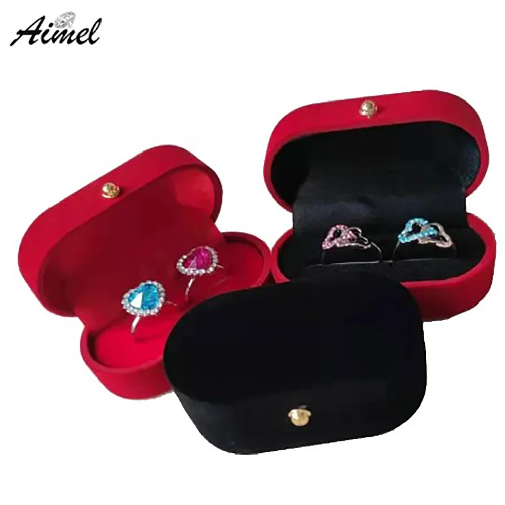 

Creative Ring Storage Box Mini Velvet Earring Cufflinks Jewelry Display Box Stud Diamond Ring Organizer Weeding Gift Package Box