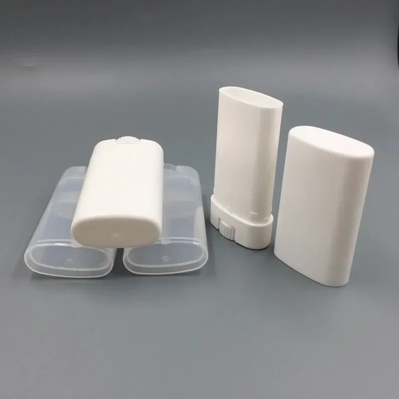 3/12/20/30/50/100 15ml 0.5oz Black White Clear Oval Plastic Lip Balm Tube Empty Deodorant Stick Bottle Container 5