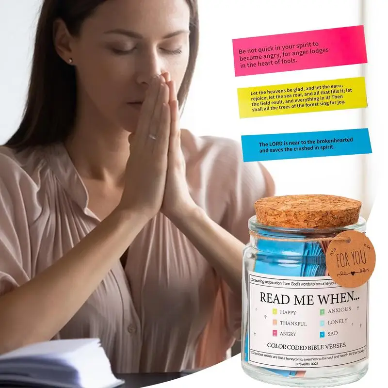Read Me When Bible Verses Jar Creative Glass Prayer Jar With Bible Verses Blessings And Gratitude Jar With Versatile Scripture 2