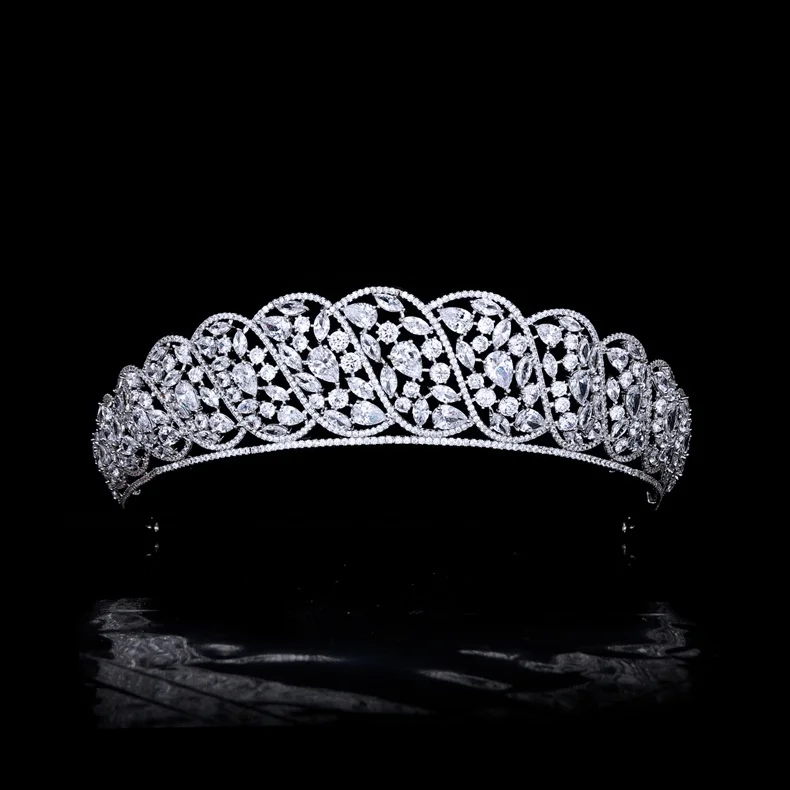 

Luxury High-End New Big Shiny Zircon Crown Wedding Headdress Bride Wedding Dress Accessories Princess Crown