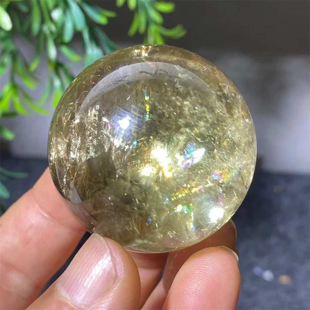 Citrine Natural Stone  Crystal Ball Wicca Reiki Sphere Meditation Wichcraft Ornaments For Home Decoration+Stand 3