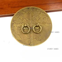 ทองเหลืองไม้ประตูจีน Retro ชั้นวางหนังสือตู้เสื้อผ้าตู้ประตูเฟอร์นิเจอร์ฮาร์ดแวร์อุปกรณ์เสริม 1