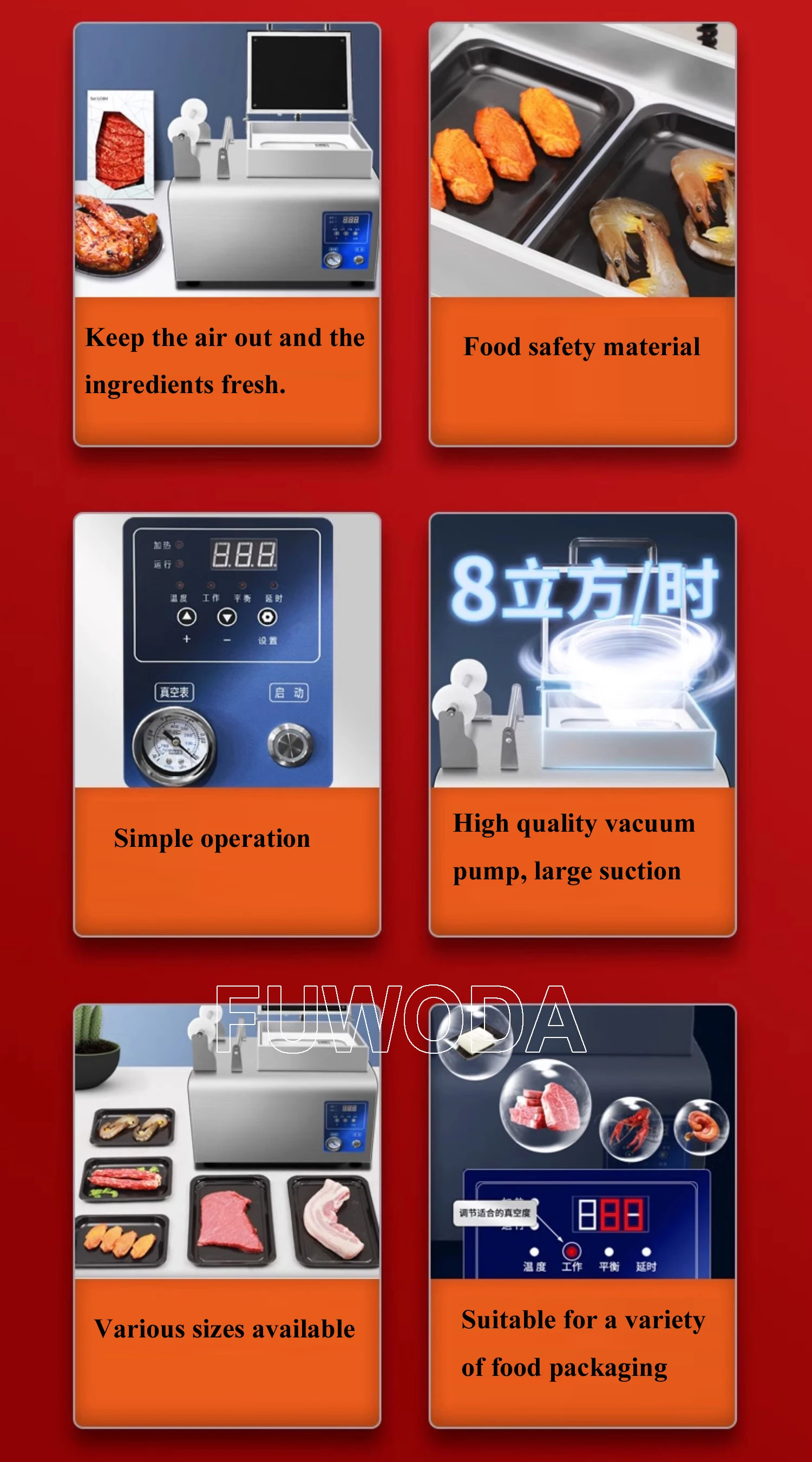 Description Picture 6 of itemFood Vacuum Packing Machine Commercial Chamber Vacuum Sealer Keep Food Fresh Sealing Machine