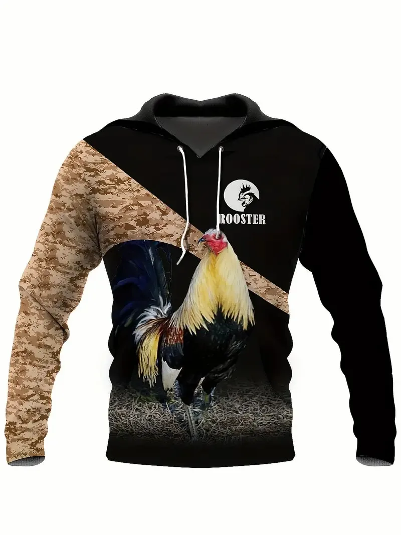 

Мужская толстовка с капюшоном, толстовка с большими карманами и кулиской, удобная модная толстовка с графическим принтом 3d,