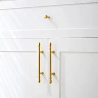 Poignées de rangement d'armoire de cuisine en laiton massif, boutons de tiroir, poignées de porte de placard, accessoires de cuisine en or, poignées de meubles 3