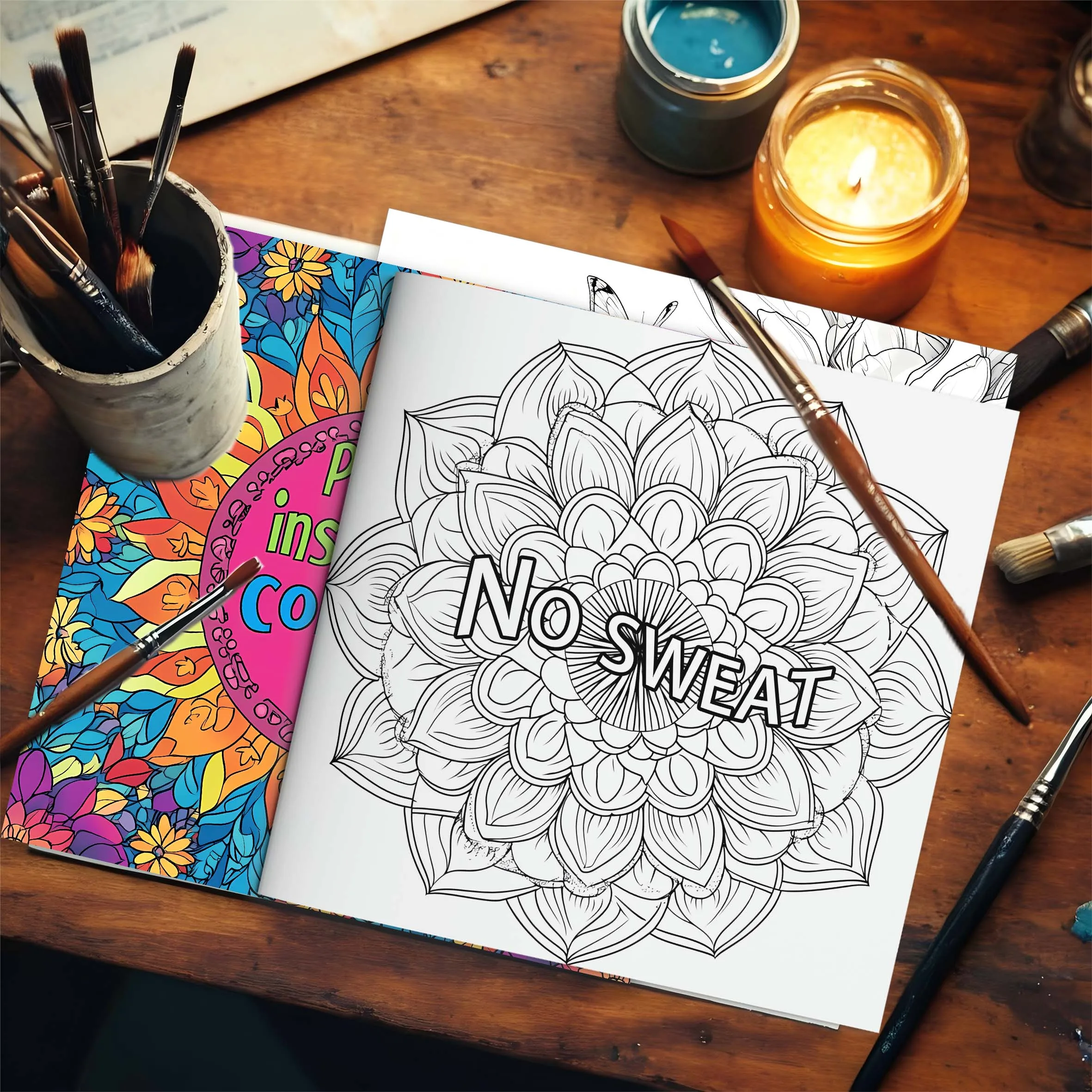 Mandalas Blumen-Malbuch für Erwachsene, zum Stressabbau, Zeitvertreib, Graffiti-Malerei, Zeichnen, Kunstbuch, Schreibwaren, Zeichnen – Detail 6