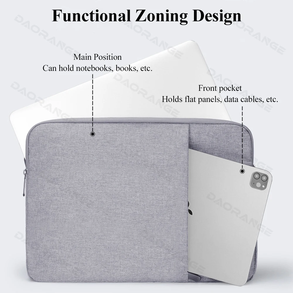 Laptop Handbag Case for Macbook Air & Pro Bag for Laptop Dell Lenovo Samsung 13.3 14 15 15.6 inch Protable with Front Pocket Bag