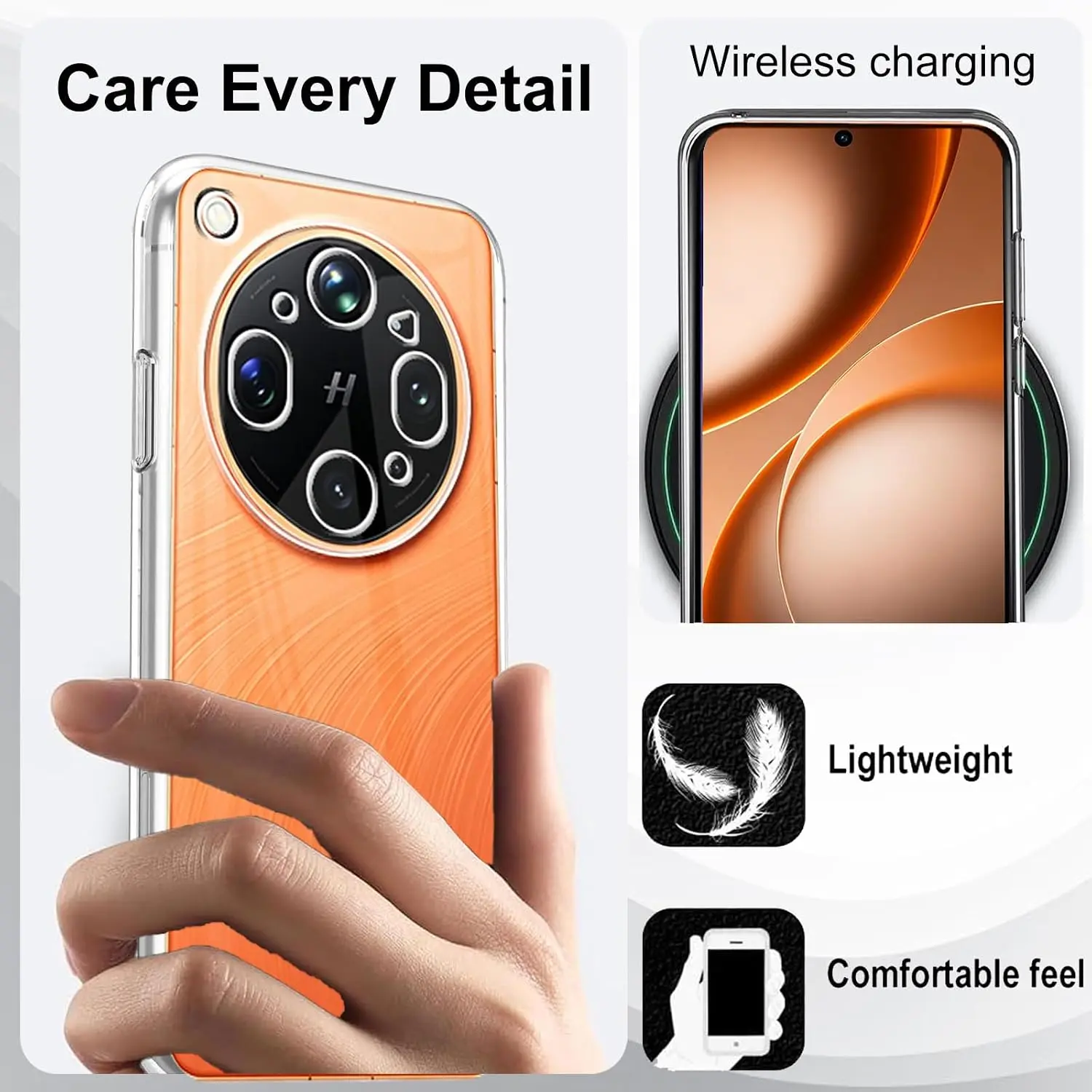 Ultra Slim Transparent TPU Phone Case with Camera Protection