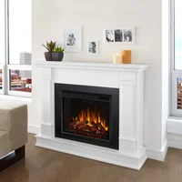 48” Electric Fireplace with Mantel for Living Room or Bedroom,Replaceable Fireplace Insert Heater,Realistic Log and Flame Effect 2