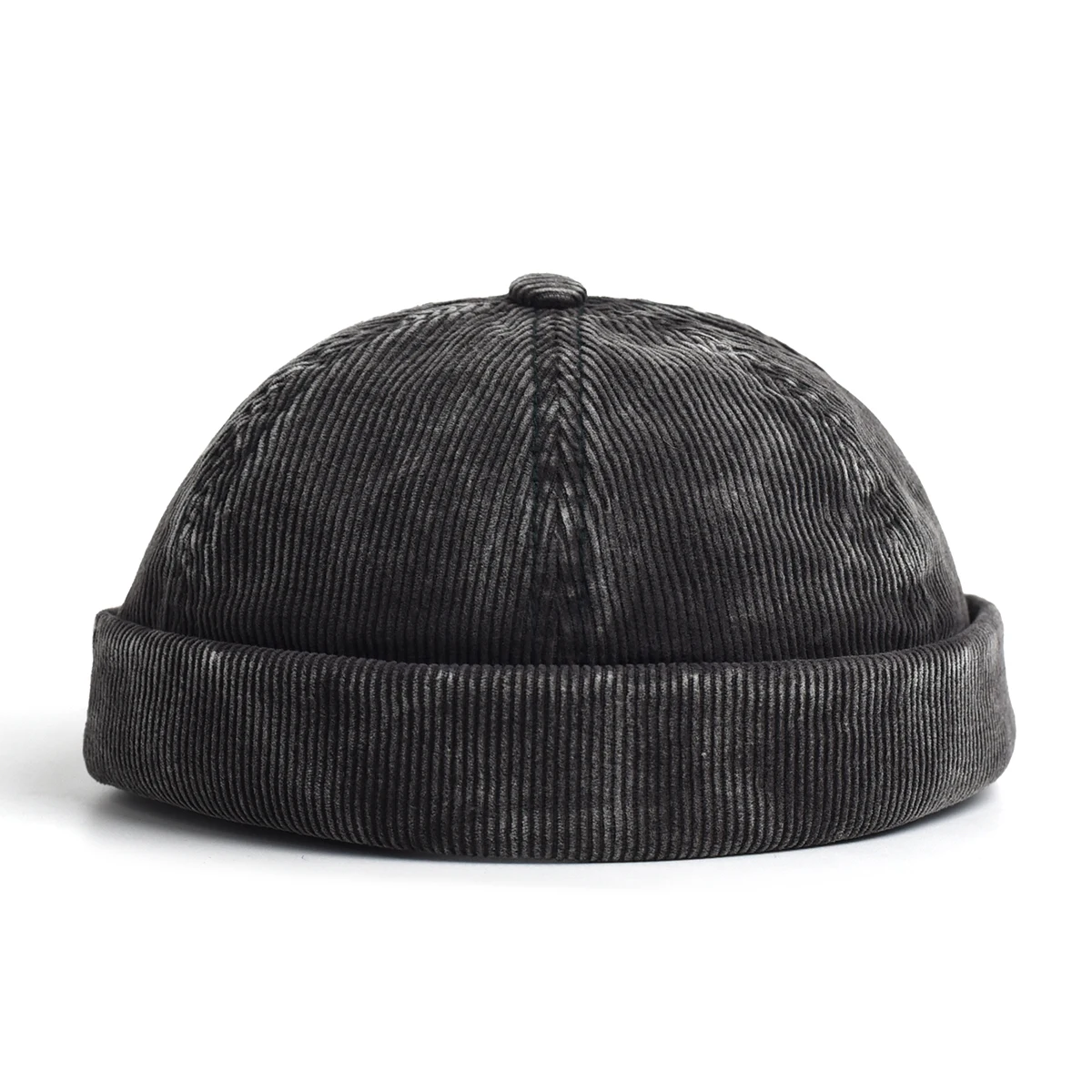 Unisex Cord Einfarbig Brimless Caps für Männer Frauen Streetwear Hip Hop Hüte Retro Beanie Docker Caps Einstellbare Kuppel Hüte – Detail 12