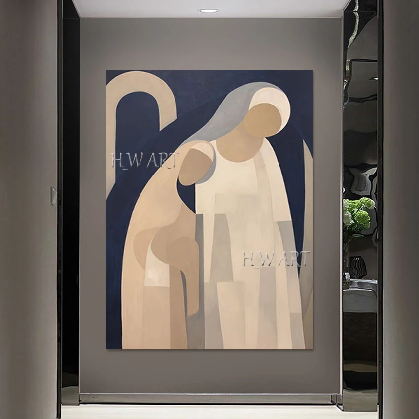 

Большой скандинавский Декор картина маслом настенная абстрактная Безрамная простой дизайн фигура текстурированная холст искусство картина горячая распродажа