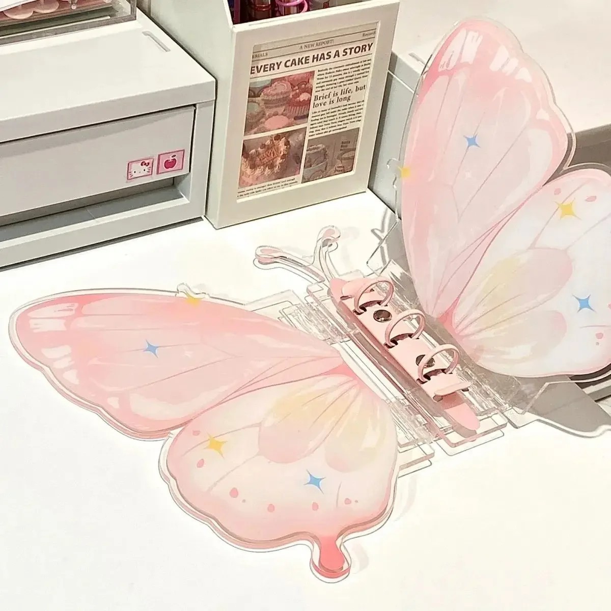 

3-inch Butterfly Shape Card Album Photo Diy Card Storage Creative Exquisite Album Acrylic Advanced Pink Storage Album