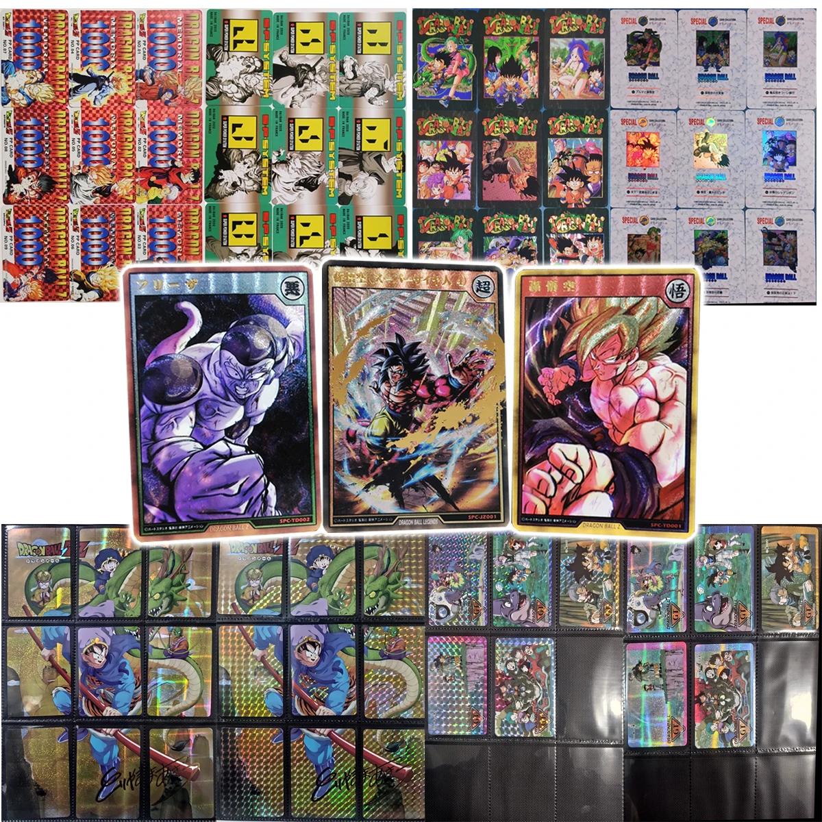 

9Pcs/set Dragon Ball Bronzing Signature Foil Card Goku Vegeta Frieza Flash Animation Collection Card High Quality Boy Gift Toys