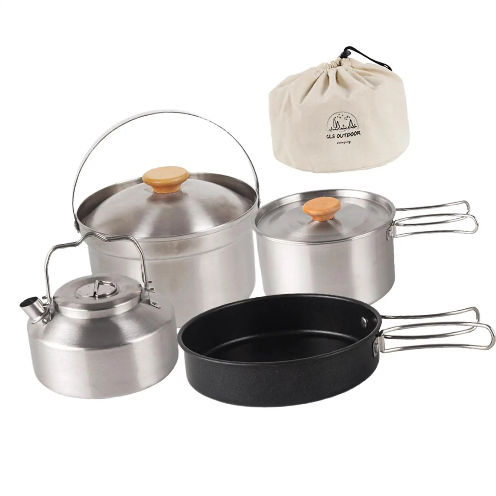 

Camping Cookware Set Stockpot Non Stick Saucepan Camping Pot and Pan kettle Pan for Cooking Camping Home Backpacking Travel