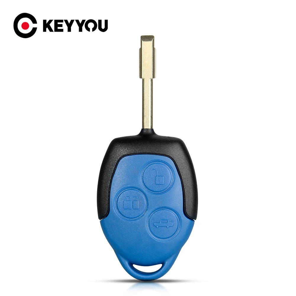 

KEYYOU 3 Buttons Replacement Remote Car Key Shell Transit Connect Set For Ford Transit Blue Key Case Styling Cover
