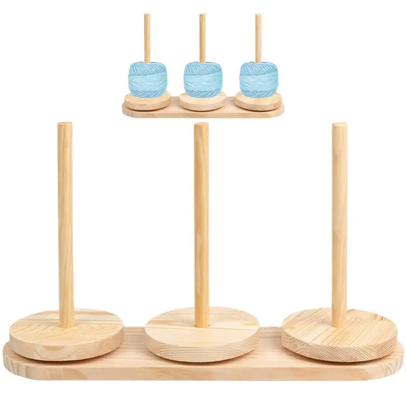 

Wooden Yarn Holder Spinning Knitting Tools Beginner Crochet Accessories Stand Wool Yarn Dispenser Wood Cord Organizer Spinning