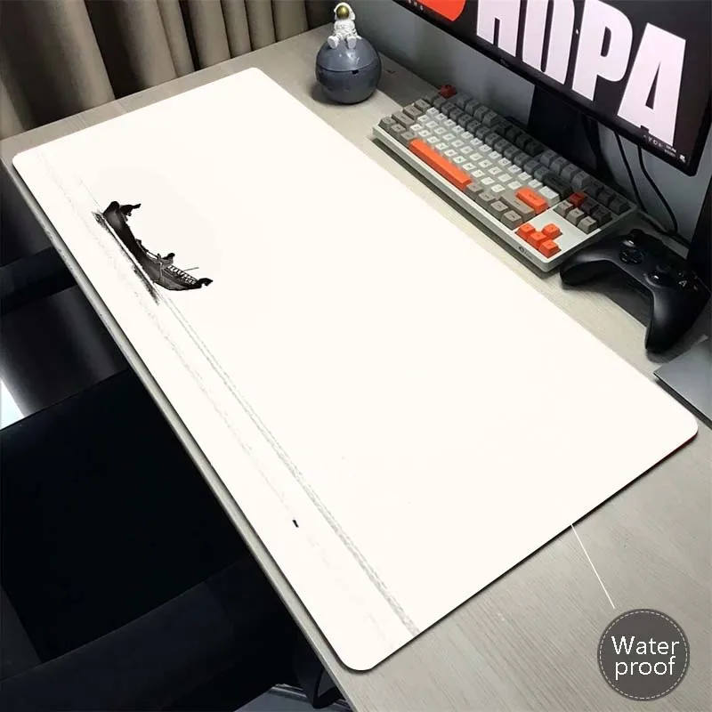 

Black White Minimalist Gamer Mouse Pad Black And White Desk Mice Pad Large Rubber Keyboard Pads Speed Waterproof Mouse Mat XXXL