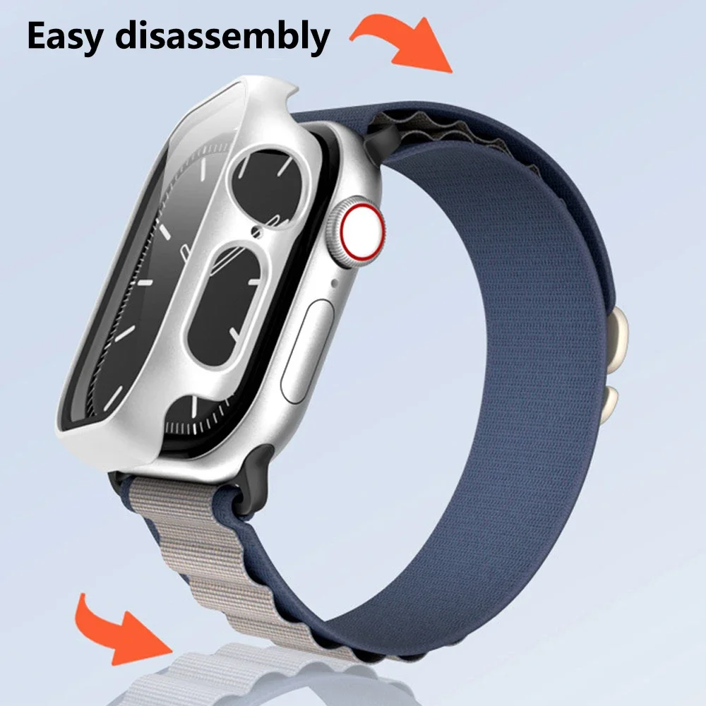Premium Tempered Glass Cover with Matte Hard PC Bumper for Apple Watch Series 10