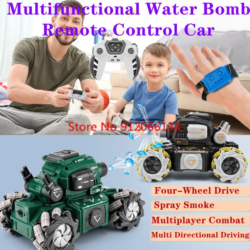 

Watch Sensing Operation Intelligent Remote Control Battle RC Tank 2.4G Launch Water Bomb Smoking 360° Rotation Drift RC Tank Car