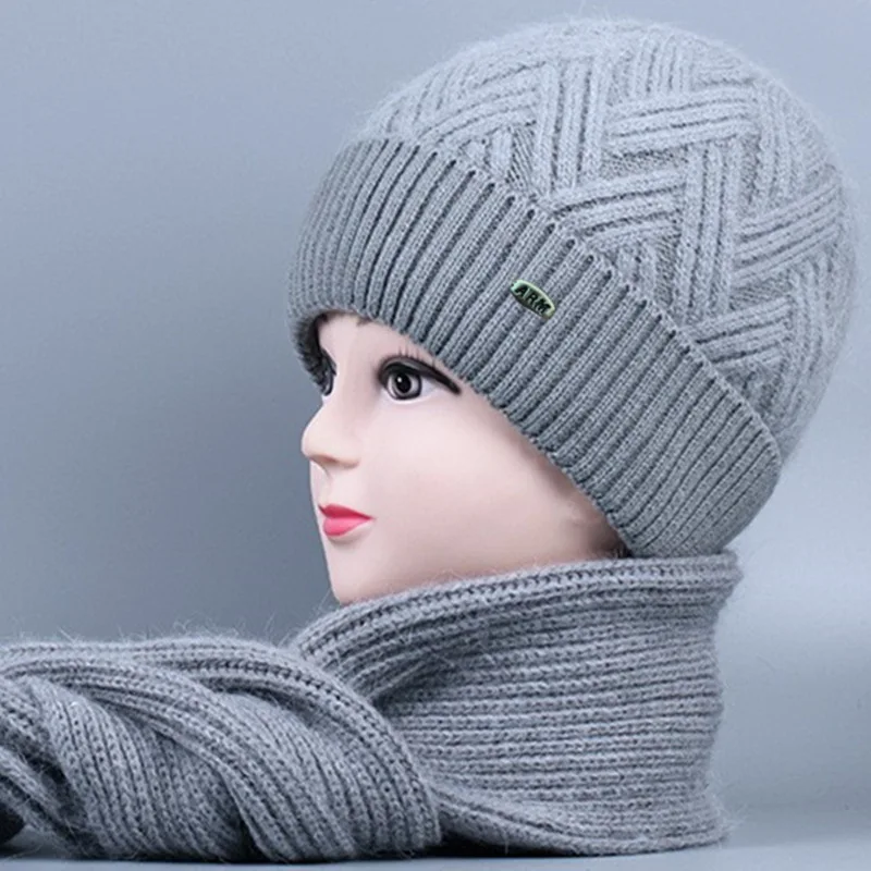 여성용 겨울 모자 비니 모자, 플러스 플리스, 두꺼운 중년 노인 할머니 니트, 차가운 어머니, 노숙녀 파티 버킷, 따뜻한 패션