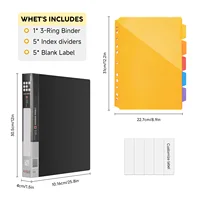 EAGLE 3-Ring Binder A4 Size with 5 Index Dividers & Custom Labels, Professional Presentation Folder for Office School Organizer 2